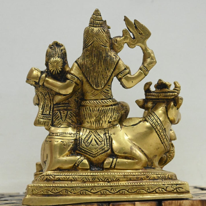 Brass shiva parvati family idol brass shiv parivar murti for home temple puja stautue set big size