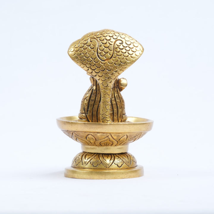 Brass shivling with sheshnag shivji face brass (5