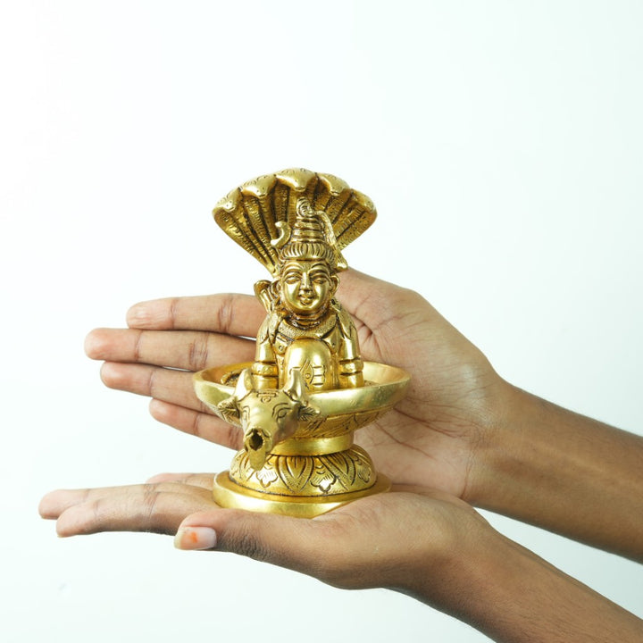 Brass shivling with sheshnag shivji face brass (5