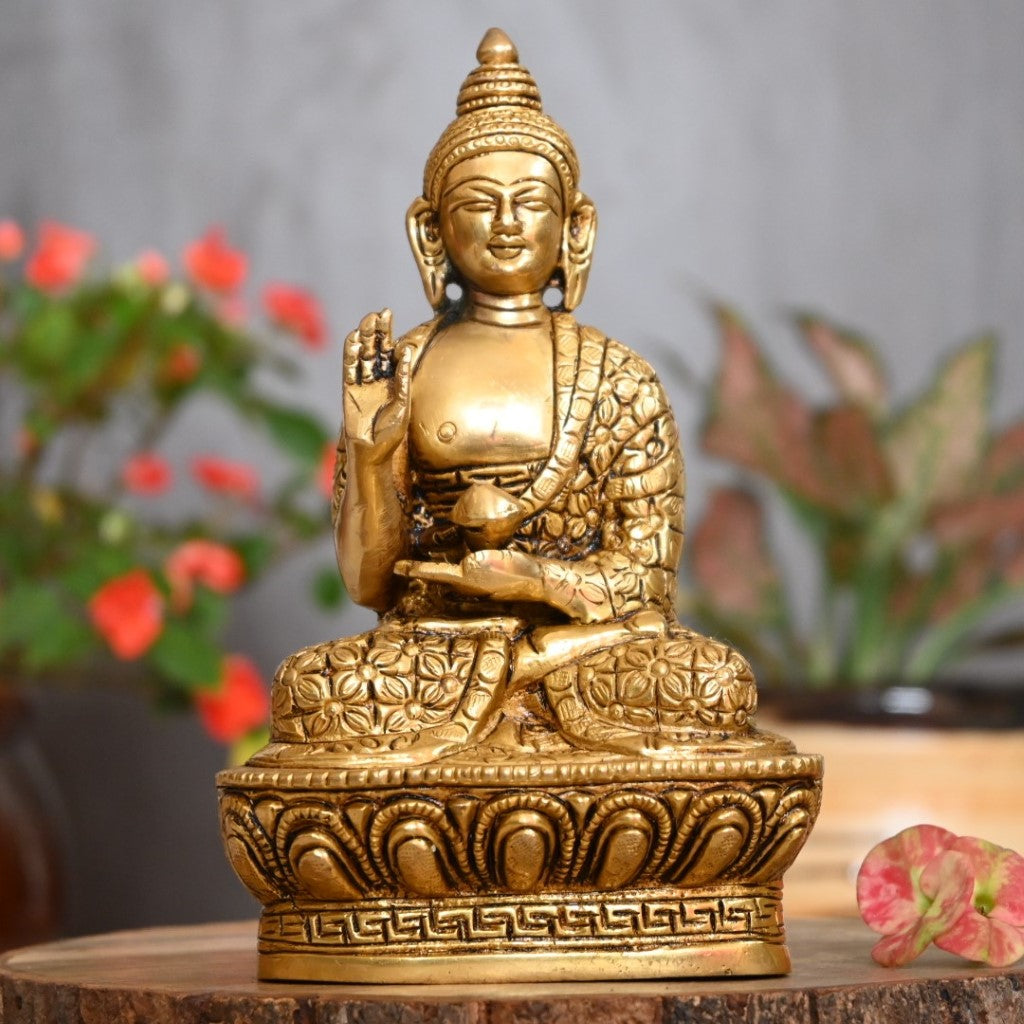 Buddha statues for living room home decor small size brass buddha idol murti