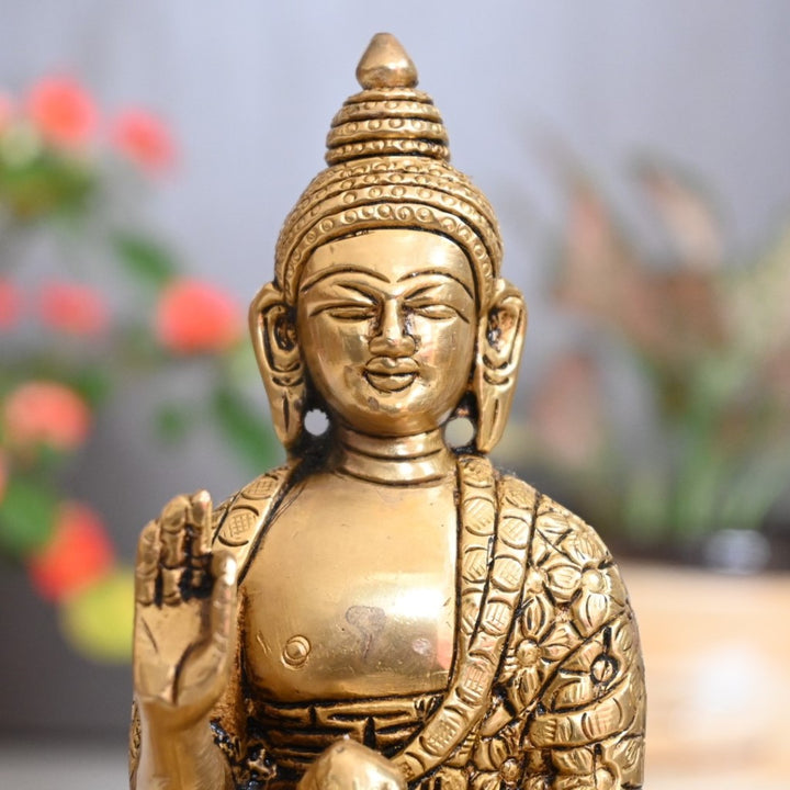 Buddha statues for living room home decor small size brass buddha idol murti