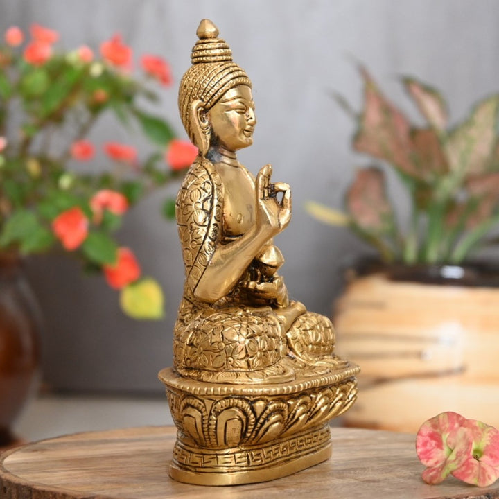 Buddha statues for living room home decor small size brass buddha idol murti