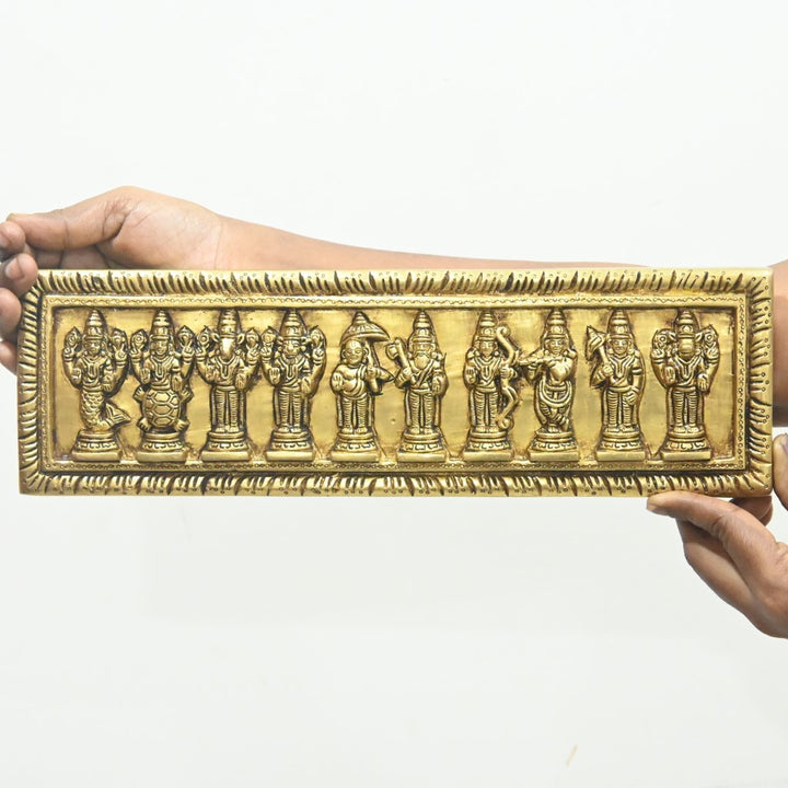 Dasavatharam wall hanging idols set home decoration dashavatara brass plate pooja room decor