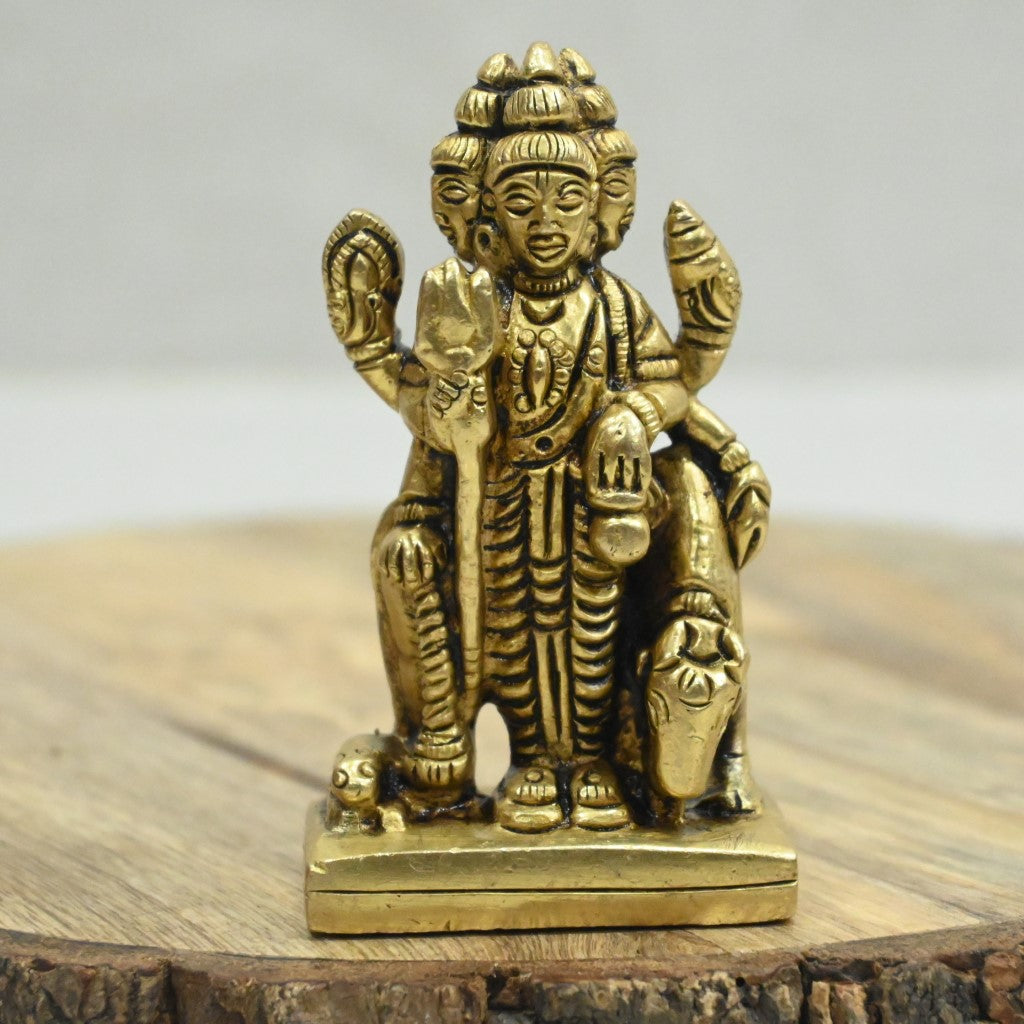 Dattatreya swamy idol small size god dattatreya murti in brass statue for pooja home decor