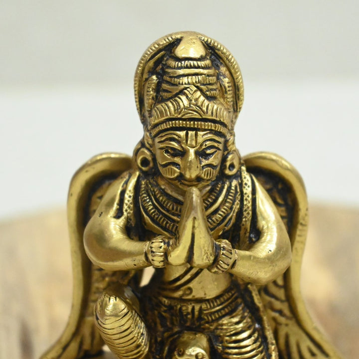 Garuda idol small brass garuda statue sitting for home temple puja vasthu online india