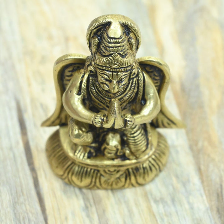 Garuda idol small brass garuda statue sitting for home temple puja vasthu online india