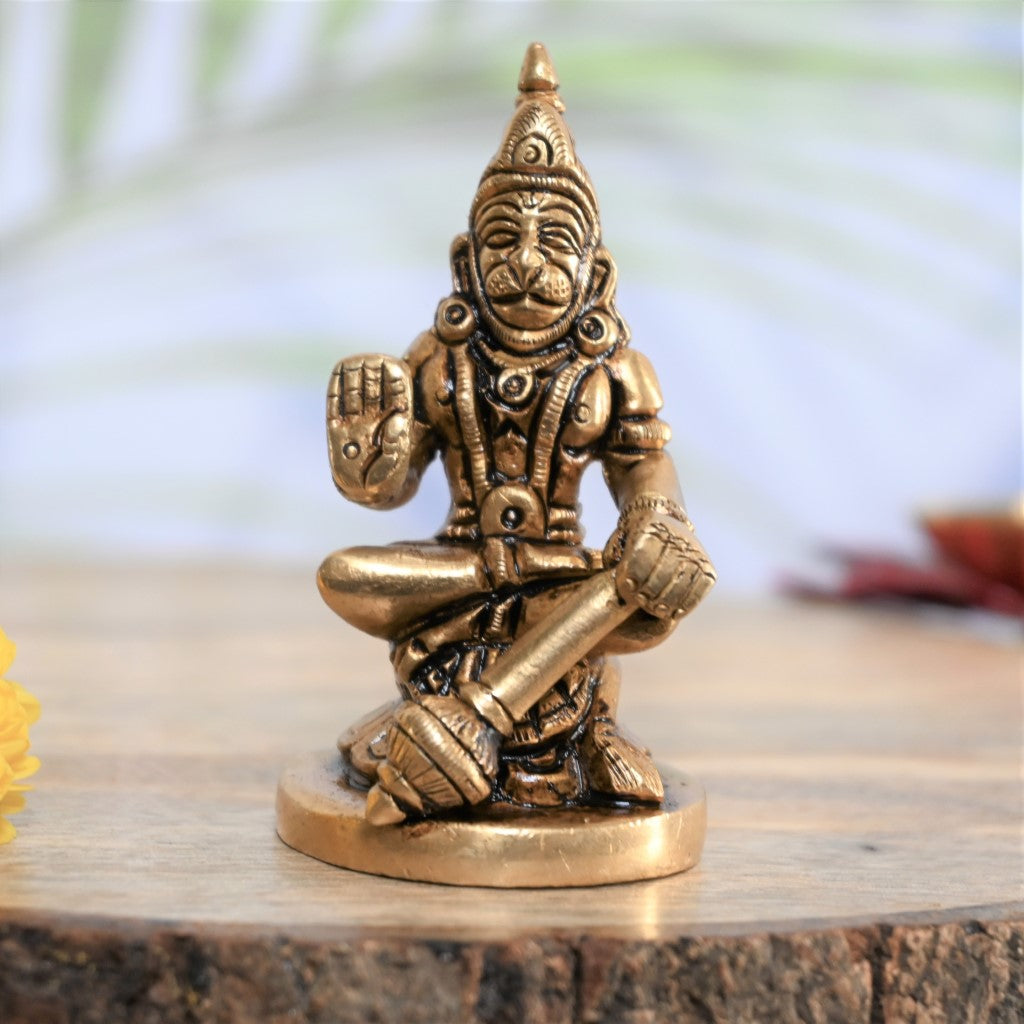 Hanuman murti for home puja brass hanuman idol small home decor pooja room car statue