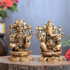 Lakshmi ganesh idol brass laxmi ganesh murti for home decor pooja statue set small