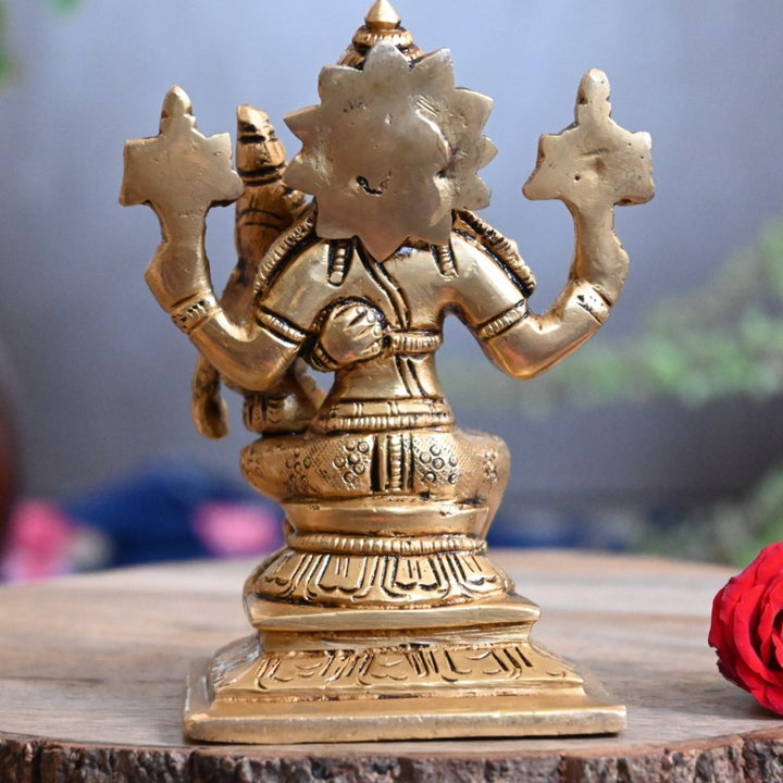 Lakshmi narasimha swamy idol brass pooja home decor lakshmi narasimha murti statue small