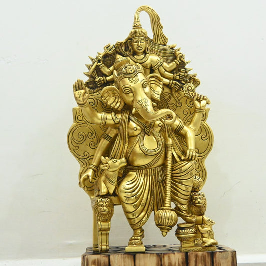 Lalbagh raja ganpati murti big size brass ganesha idol for home decor pooja ganesh murti