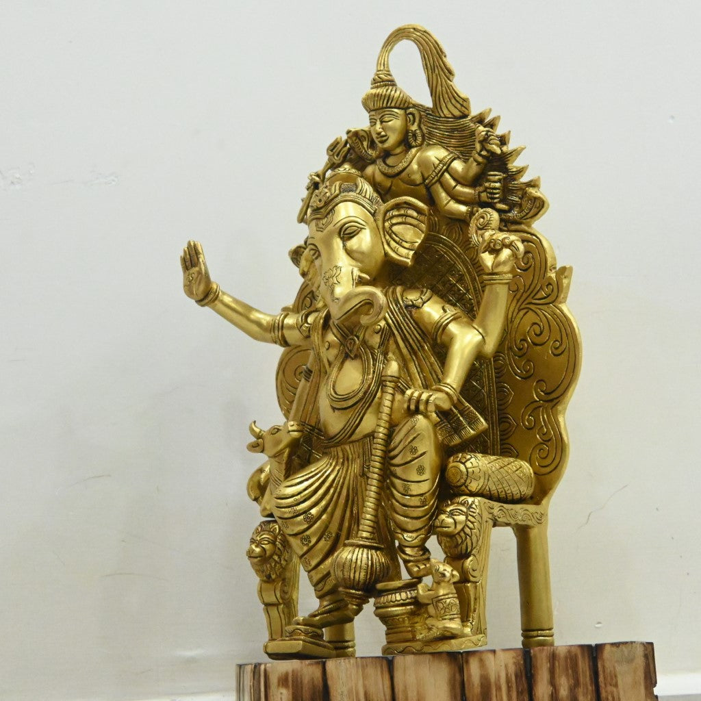 Lalbagh raja ganpati murti big size brass ganesha idol for home decor pooja ganesh murti