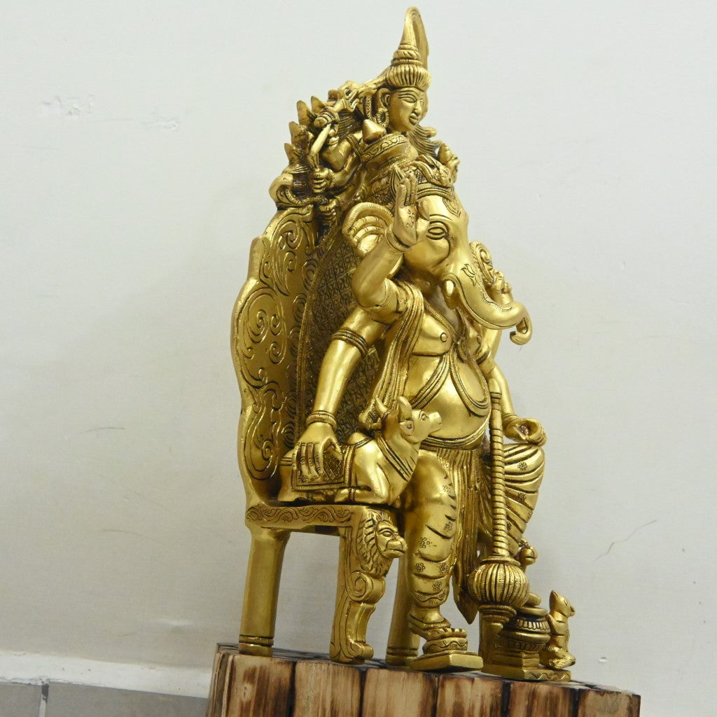 Lalbagh raja ganpati murti big size brass ganesha idol for home decor pooja ganesh murti