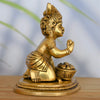 Little krishna statue brass lord krishna makhan chor krishna idol murti home decor small