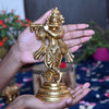 Lord krishna idol brass krishna murti statue with flute for home decor pooja small