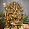 Lord shiva family idol brass shiv parivar murti for home decor pooja stautue set big size