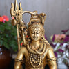 Lord shiva idol shiv ji brass statue for home decor shiva murti sitting with trishul for pooja big size