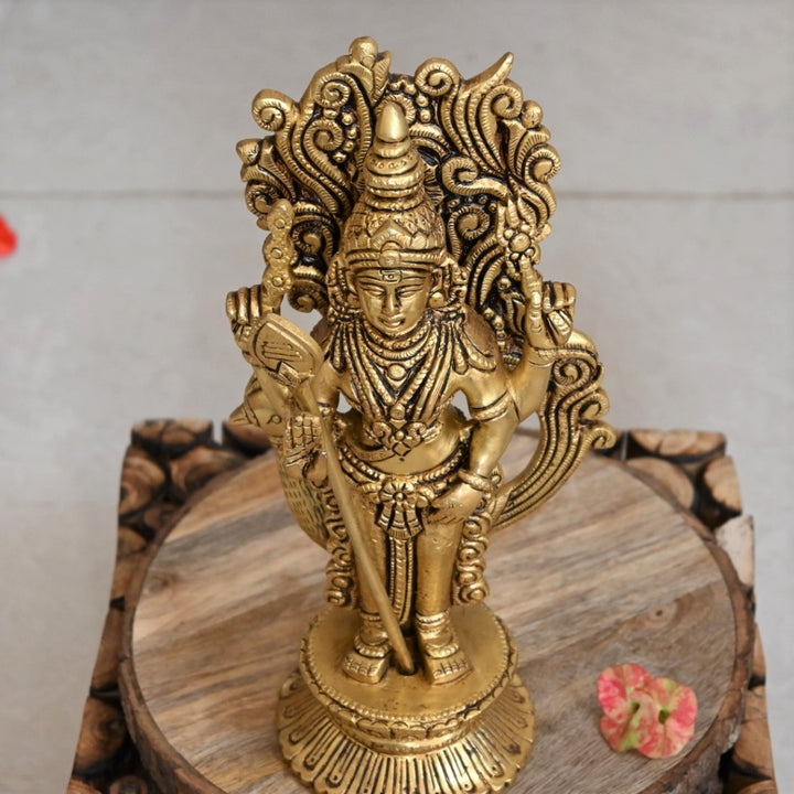 Murugan statue for pooja lord karthikeya swamy idol brass for home decor small size