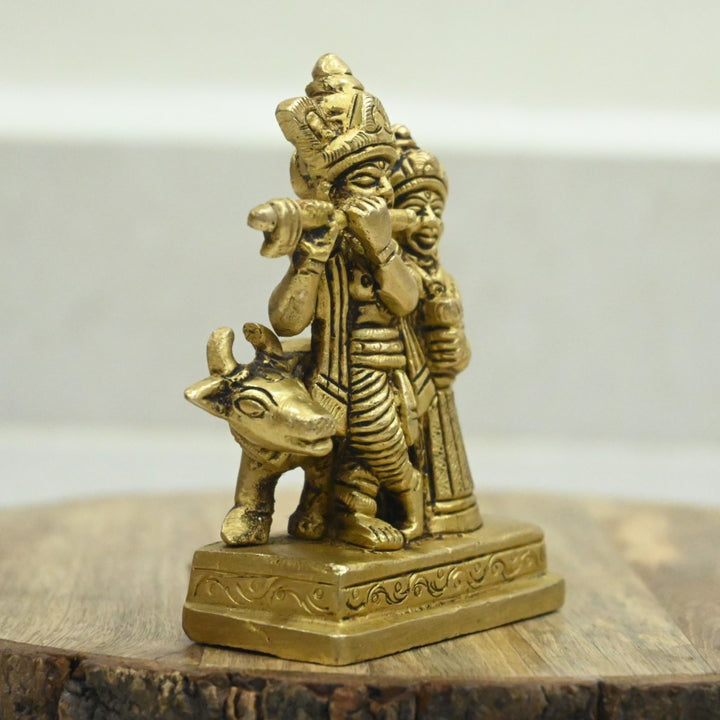 Mini Radha krishna idol brass radha krishna murti pair statue home decor pooja small size