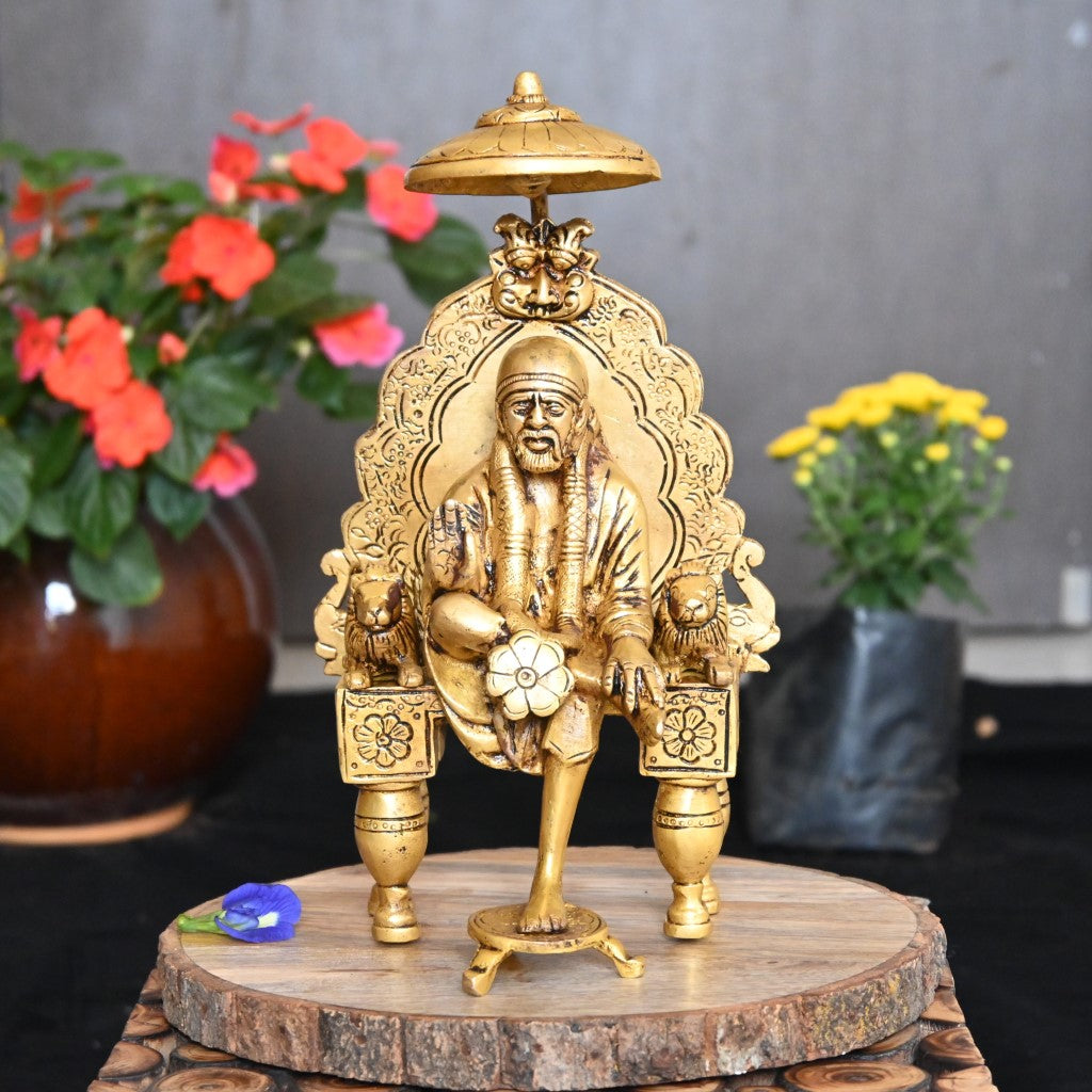 Saibaba statue sai baba idol for home decor big size brass shirdi sai murti