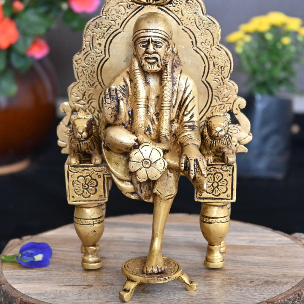 Sai Baba Statue, 11 cm Bonded Bronze Shirdi Sai Baba Statue, Sai Baba outlets ki murti,