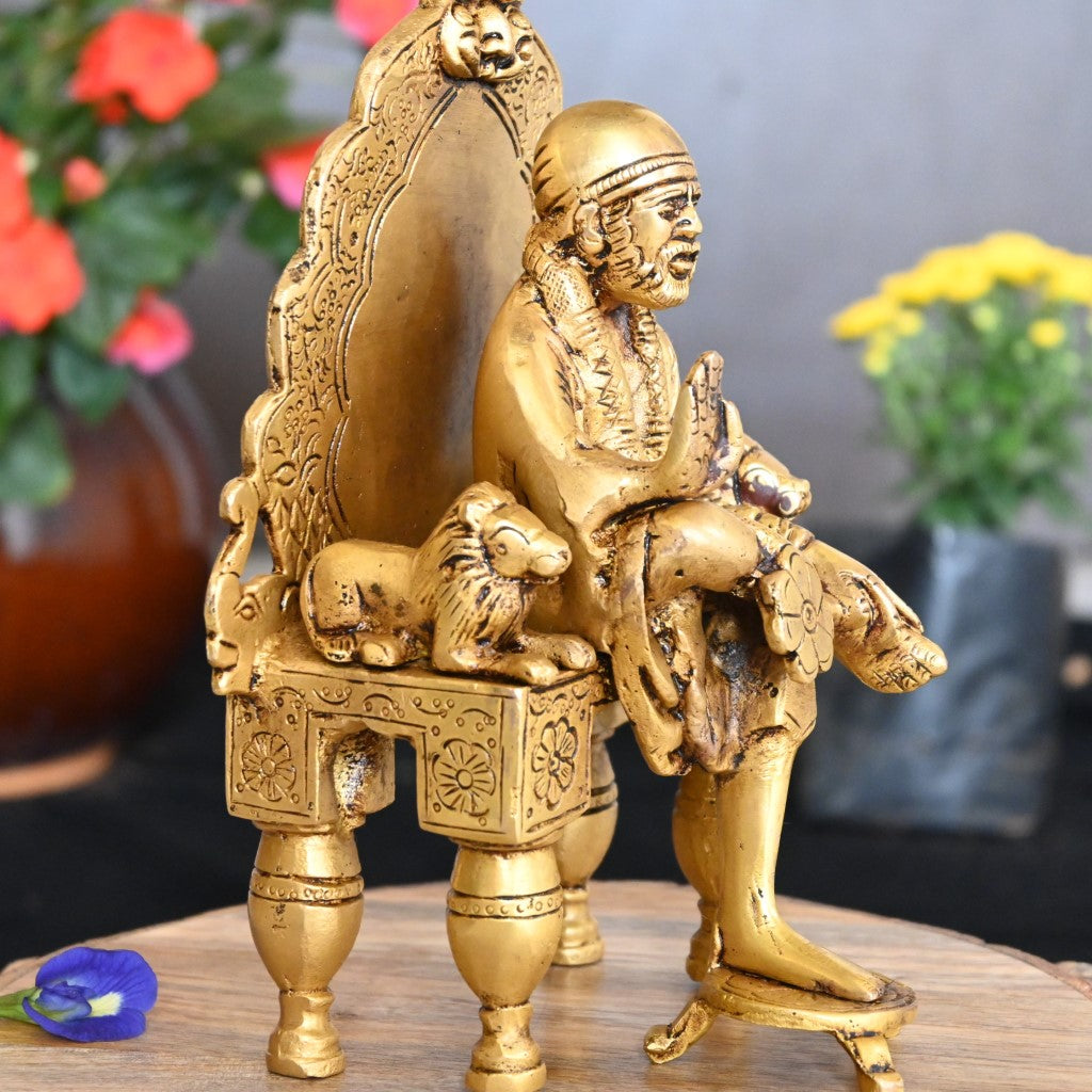 Saibaba statue sai baba idol for home decor big size brass shirdi sai murti