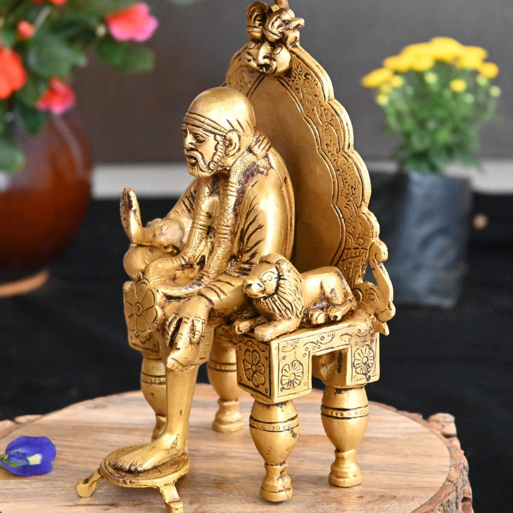 Saibaba statue sai baba idol for home decor big size brass shirdi sai murti