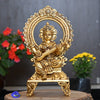 Saraswati idol brass home decor statue goddess saraswathi devi murti for pooja