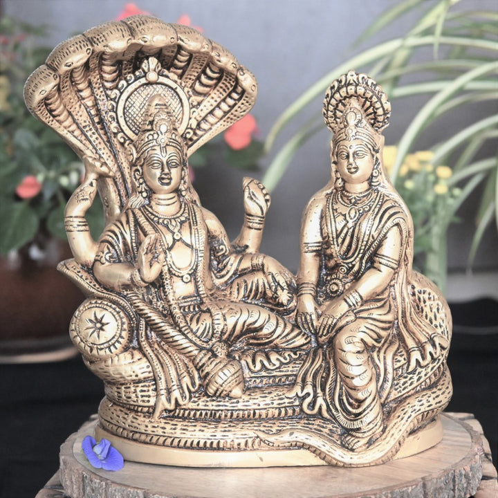 Vishnu laxmi idol home decor lord lakshmi vishnu brass murti pooja