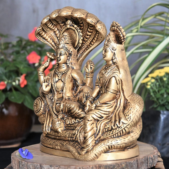 Vishnu laxmi idol home decor lord lakshmi vishnu brass murti pooja