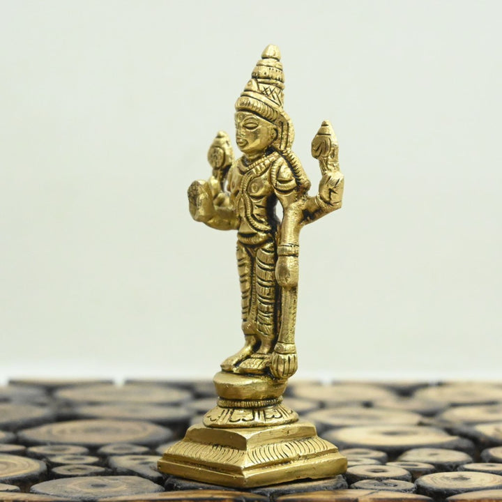 Vishnu murthi brass statue (6.5 Inch) vishnu idol for pooja home decor puja  standing murthy