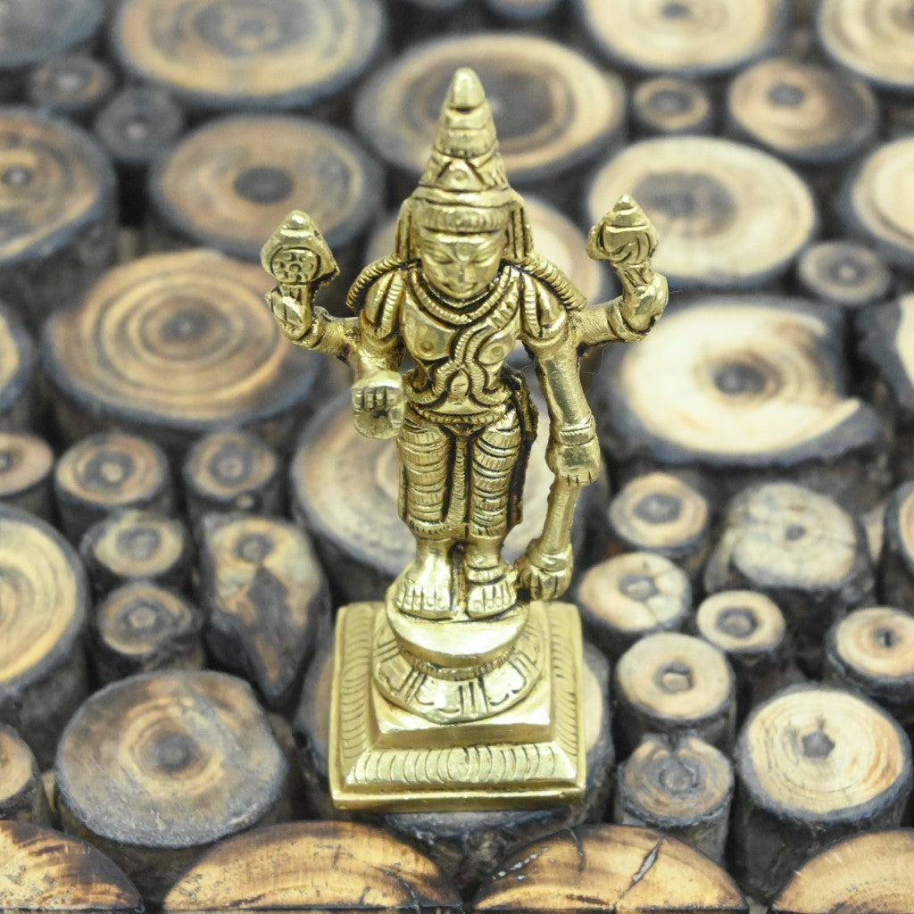 Vishnu murthy idols brass vishnu ji idol small for pooja standing murt ...