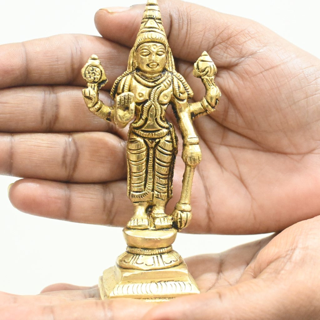 Vishnu murthy idols brass vishnu ji idol small for pooja standing murti
